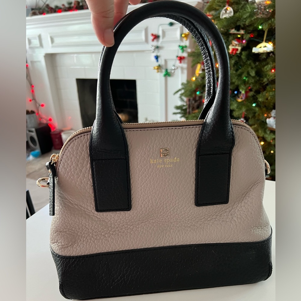 NWT Kate Spade Southport Avenue Small Jenny Bag Leather Black Cream Convertible